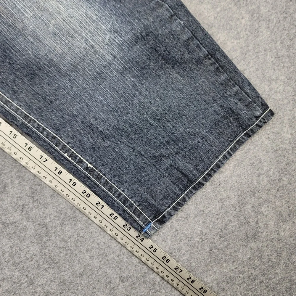 True Religion Ricky Jeans Mens 38x24 Blue Paint Splatter Contrast Stitch USA